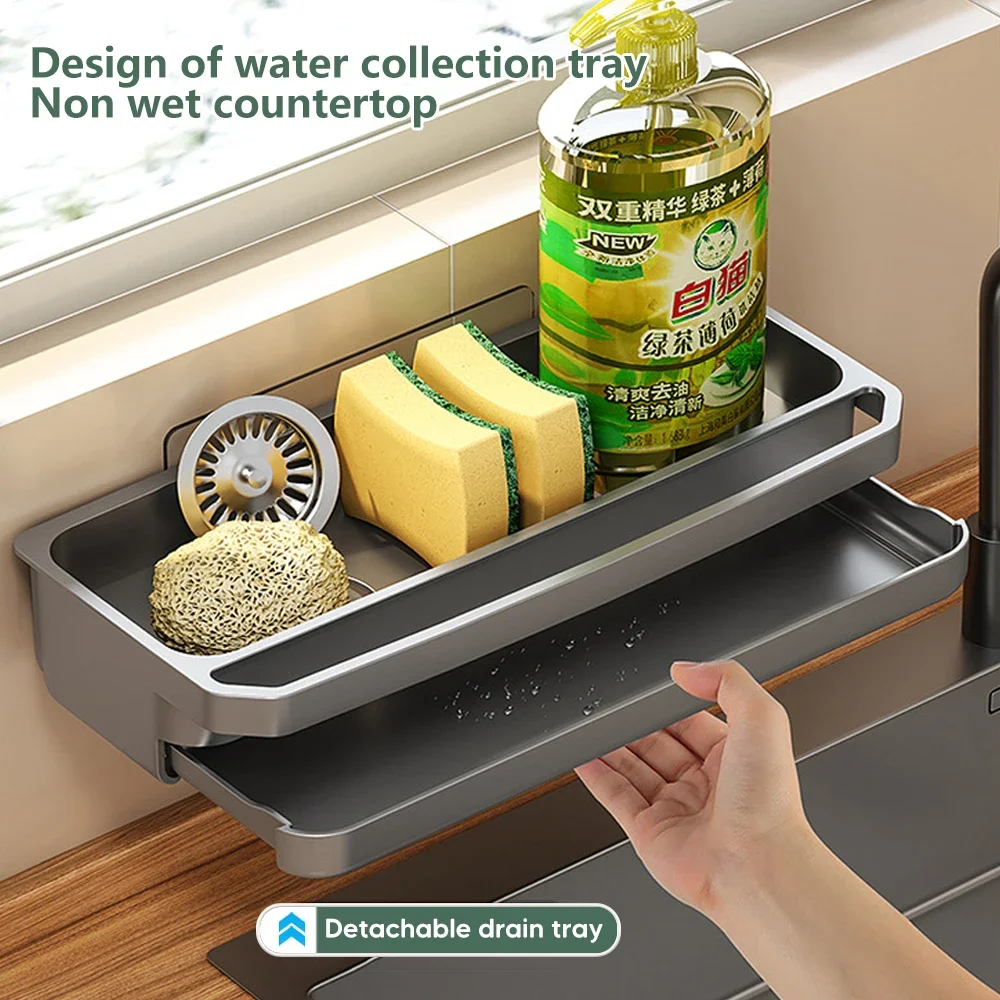 Kitchen Gadgets Storage Ideas - Aanrecht Organisator Afvoerrek Zelflozende Plank Spons