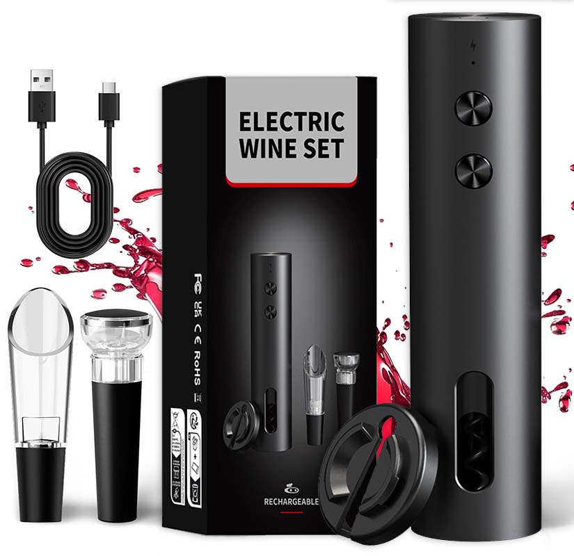 Electric Can Opener - 4-in-1 Elektrische Flessenopener Set USB Oplaadbare