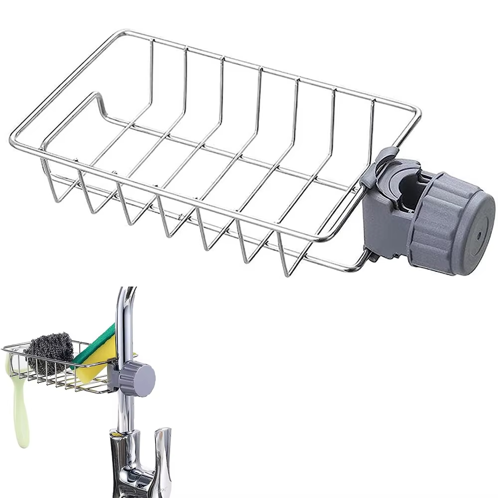 Kitchen Gadgets Storage Ideas - Keukenkraanrek, sponsopbergbak, flexibele kraanhouder, zeepbakje, handdoekenrek,