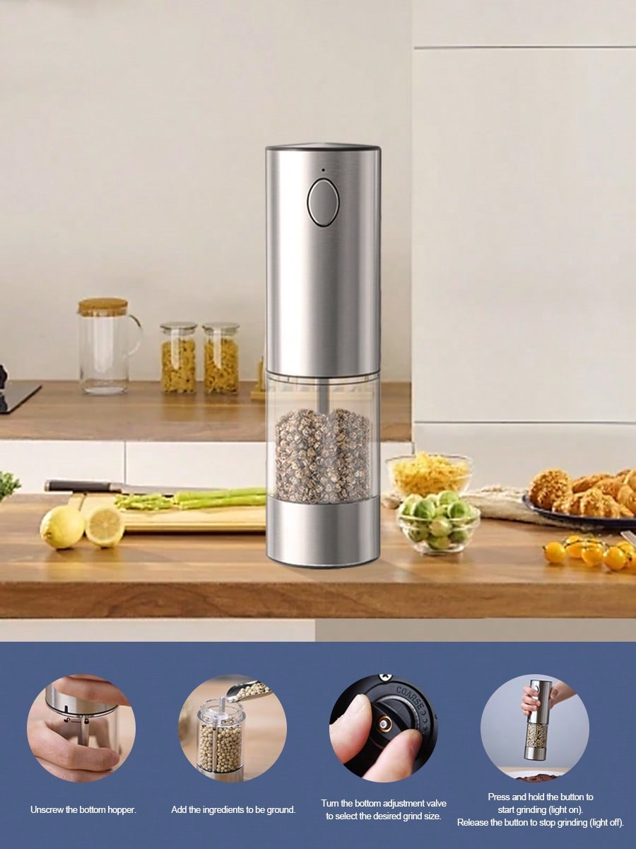 Kitchen Gadgets Ideas - 2-delige elektrische zout- en pepermolenset, USB-oplaadbaar,
